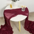 Runner da tavola bordeaux in garza per matrimoni e feste, tessuto stropicciato stile rustico decor - 90*300 / Borgogna