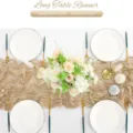 Runner da tavola in garza champagne 300x55 cm per decorazioni di matrimoni e feste - 90*300 / Cachi