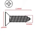 Technical schematic of M3 x 14mm black cross countersunk head self-tapping screws for furniture - 100g (Approx. 175 pcs)