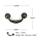 Antique bronze zinc alloy cabinet pull handle with ornate floral carving details - Western Scroll Pattern Handle (LS913)