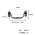 Vintage bronze zinc alloy furniture handle for cabinets and drawers, 120mm total length - Steady Antique Bronze Handle (LS496-2)