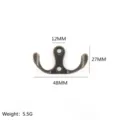 Antique bronze zinc alloy double coat hook with dimensions 48x27mm and weight 5.5g - YG003
