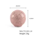 Detailed view of pink cracked glaze ceramic round knob with 28mm diameter and height - Pink Crackle (TCL921-14)
