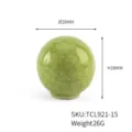 Detailed view of a green cracked glaze ceramic knob with a diameter and height of 28mm. - Green Crackle (TCL921-15)