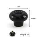 Black ceramic floral cabinet knob with 32mm diameter and 24mm height details - Glossy Black Petal Relief Style (TCL964-0-1) / 32x24mm