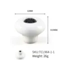 Elegant white petal ceramic cabinet handle with black floral detail, 32mm width - White Ceramic Black Center (TCL964-1-1) / 32x24mm