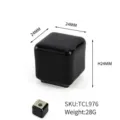 Modern minimalist black square ceramic cabinet knob 24mm drawer handle - Hidden Base (TCL976) / Black