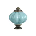 Pulsante per mobili in ceramica turchese zucca maniglia per cassetto foro singolo - Blu grigio 363