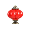 Pomello per mobili a zucca in ceramica rossa con ferramenta in bronzo antico per cassetti. - Rosso brillante 097 (più venduti)