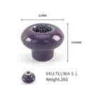 Purple petal ceramic cabinet knob with 32mm diameter and 24mm height for drawer - Round TCL964-5-1