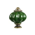 Pomello per mobili in ceramica zucca verde, maniglia per cassetto foro singolo ferramenta. - Verde scuro 098 (più venduti)
