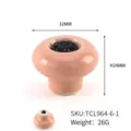 Pink flower ceramic cabinet knob drawer pull with 32mm diameter and 24mm height dimensions - Round TCL964-6-1