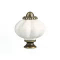 Pomello per mobili in ceramica bianca a zucca con base in metallo bronzo antico per cassetti. - Bianco 103 (più venduti)