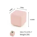 Modern minimalist pink ceramic cube knob for cabinet and drawer handle single hole design - Hidden Base (TCL976-7)