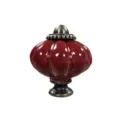 Pomello per mobili a zucca in ceramica decorativa con finitura in bronzo antico per cassetti. - Rosso ferro TCL357