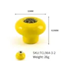 Yellow vintage ceramic flower drawer knob for cabinets, 32mm single hole furniture handle - Round TCL964-3-2