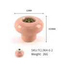 Pink ceramic furniture knob with petal design, 32mm diameter, for cabinets and drawers - Round TCL964-6-2