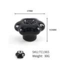 Glossy black flower-shaped ceramic drawer knob for furniture cabinet and dresser - Glossy Black Large Petal Style (TCL965) / 37x24mm