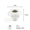 Flower shaped white ceramic drawer knob with antique bronze detail for cabinet furniture - Floral Pattern TCL965-1+JS093-1