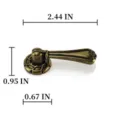 Antike Bronze Zinklegierung Schrank Schubladengriff Abmessungen 2,44 Zoll Länge - Kronendekor Vintage Pendelgriff (LS856)