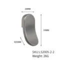 Tirador de pulgar moderno minimalista de aleación de zinc en gris cepillado para muebles - Estilo de Arco de Pulgar (LS2005-2) / Instalación de un solo orificio / Plata Cepillada