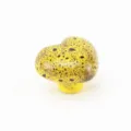 Gelber Leopard Print Herz Keramik Knopf fur Schublade Schrank Turgriff Einzelloch - Gelb