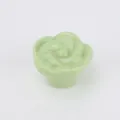 Keramische bloem ladeknop, pastelgroene roos meubelhandgreep voor schattige kastdeuren - TCL307-1 diameter 34 mm