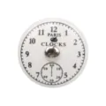 Vintage white ceramic drawer knob with retro Paris clock face design for cupboards - Double Dial Style (TCL856)