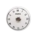 Vintage white ceramic drawer knob with Roman numeral clock design and Paris text - Roman Dial Style (TCL333-9)