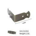 Protector de esquina de metal bronce antiguo en forma de L para cajas madera 42x18mm - Estilo Ángulo Recto Ondulado (BJ004) / Bronce antiguo