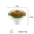 Bohemian ceramic round drawer knob with 39mm diameter and colorful geometric folk pattern - Bohemian Mandala Pattern (TCL936-3)