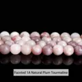 Hochwertige 6 mm natürliche Pflaumenblüten-Turmalinperlen mit rosa und violetten Texturen - Facettierter 1A Natürlicher Pflaumen-Turmalin / 8mm ca. 47 Stk.
