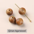 Natural Kynam agarwood round beads for DIY handmade bracelet jewelry making accessories - 6mm / Kynam Agarwood (Single Bead)