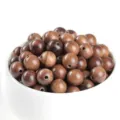 Natural golden sandalwood round loose beads for DIY handmade jewelry accessories - Burma Padauk Wood Round Bead / 10mm