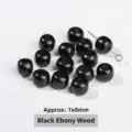 Natürliche schwarze Ebenholzperlen 7x8mm für DIY-Schmuckherstellung lose Perlen - Ebenholz Fassperle / Ca. 7x8mm