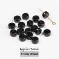 Natürliche schwarze Ebenholz Rundperlen für DIY Schmuckherstellung, Größe 7x4mm - Ebenholz Tablette Perle / Ca. 7x4mm