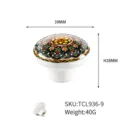 Bohemian ceramic cabinet knob with mandala pattern, 39mm diameter, 40g weight - Bohemian Mandala Pattern (TCL936-9)