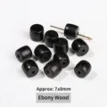 Natürliche 7x8mm Ebenholz-Zylinderperlen für die DIY-Schmuck- und Armbandherstellung - Ebony straight cut barrel beads / Ca. 7x8mm