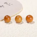 Natural golden silk sandalwood round wooden loose beads for DIY jewelry making accessories - Barbie Sandalwood Round Bead