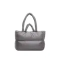 Fashionable gray quilted puffer tote bag made of soft space cotton for winter season - One Size / Dark Gray