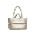 Lightweight champagne gold metallic space cotton puffer tote bag with double handles - One Size / Gold