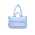 Elegant light blue padded space cotton tote bag for women with dual handles, winter collection - One Size / Blue