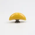 Bouton de meuble croissant en céramique jaune avec base en bronze antique pour tiroir armoire. - S / Jaune Doré