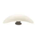 Bouton de meuble croissant ceramique blanche base laiton jolie poignee de tiroir deco - M / Blanc