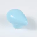 Modern light blue cloud-shaped ceramic cabinet knob for nursery furniture drawers - Blue Waterdrop (TCL903-2) / Single Hole