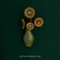 Close-up of sunflower vase brooch showing 5.8x4cm size and 12g weight detail. - Sunflower