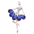 Elegante spilla da ballerina con cristalli blu navy e strass pavé per abiti da sposa. - Blu