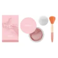 Eelhope pink setting powder with brush and puff, smooth natural face makeup variant. - Pink