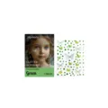 zephoco pegatinas de diamantes cara mariposa brillante verde para maquillaje de fiesta - 2 Piezas/Paquete / Verde