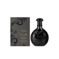 Luxury black bottle body perfume spray with vanilla caramel scent and elegant floral relief. - 80ML / Black